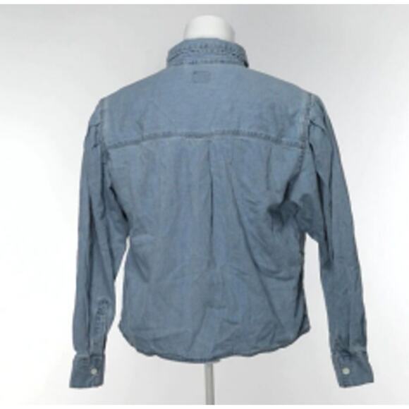 Levi's Button Down Collared Long Sleeve Top Blue XS - Picture 2 of 5